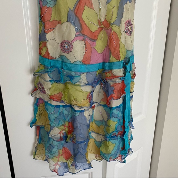 Spogee vintage 90’s silk floral abstract print size L - Picture 2 of 5
